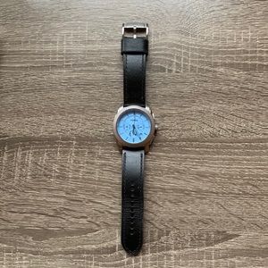 Fossil Machine Chronograph Black Leather Watch